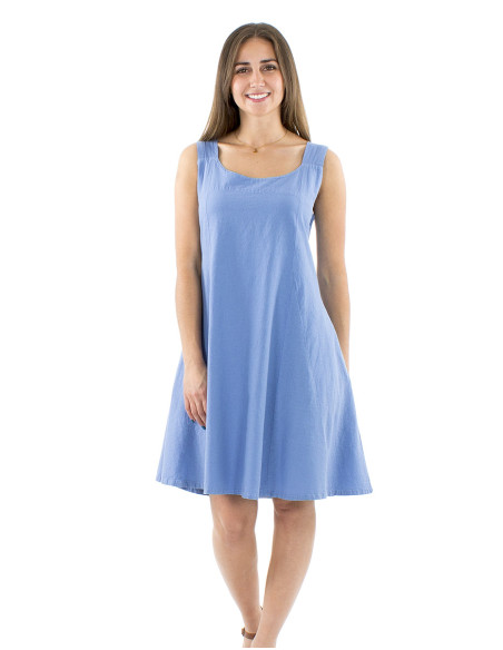 Vestido algodon liso anchos tirantes sw