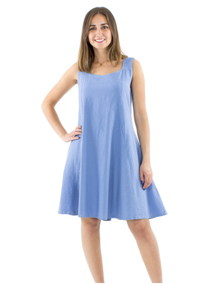 Vestido algodon liso anchos tirantes sw