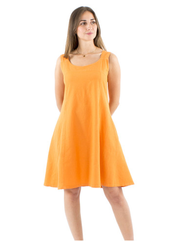 Vestido algodon liso anchos tirantes sw