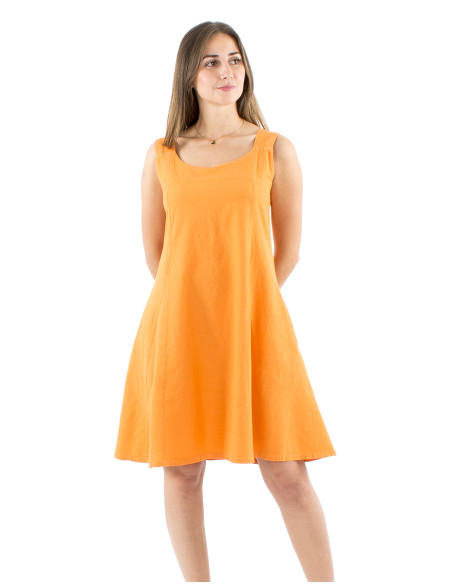 Vestido algodon liso anchos tirantes sw