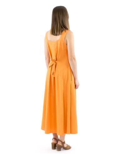 Vestido algodon liso larga anchos tirantes sw