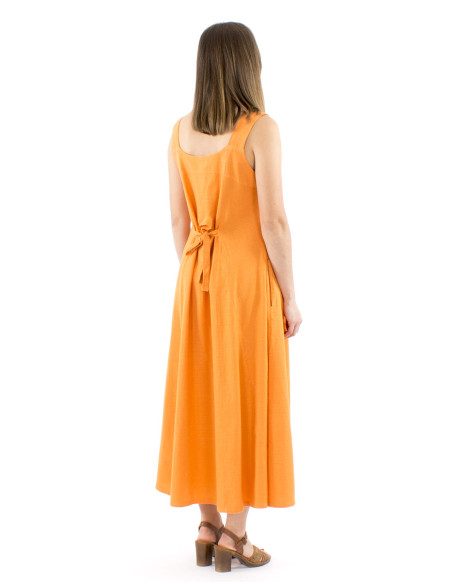 Vestido algodon liso larga anchos tirantes sw