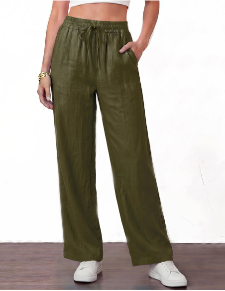 Pantalón de algodón liso SW de entretiempo, corte unisex
