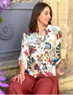 Blusa algodon estampado indio