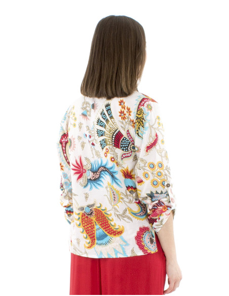 Blusa algodon estampado indio