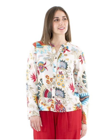Blusa algodon estampado indio