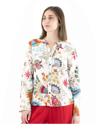 Blusa algodon estampado indio