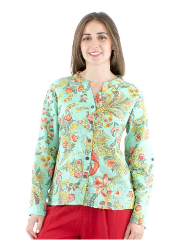 Blusa algodon estampado indio