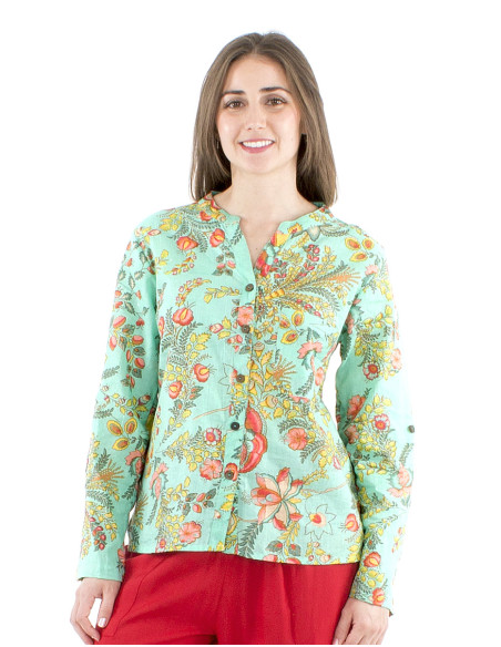 Blusa algodon estampado indio