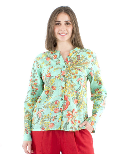 Blusa algodon estampado indio