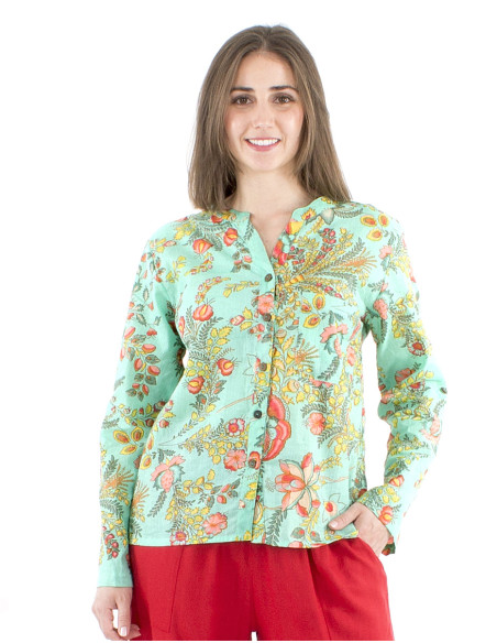 Blusa algodon estampado indio
