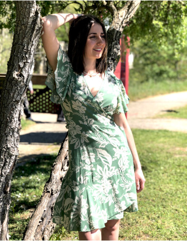 Vestido viscosa  pareo estampado althea