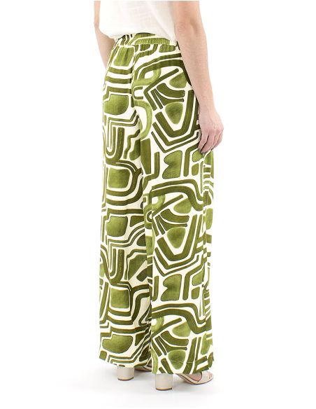 Pantalon viscosa ancho cintura elastica estampado graffiti