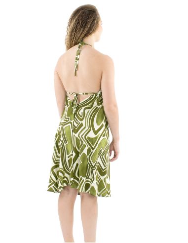 Mini vestido viscosa espalda desnuda estampado graffiti