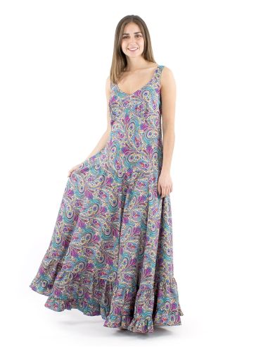 Vestido poliester princesa largo sari