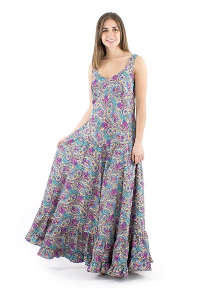 Vestido poliester princesa largo sari