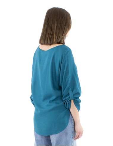 Blusa viscosa lisa mangas mariposa