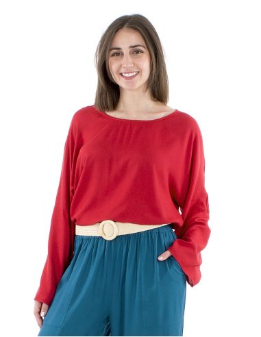 Blusa viscosa lisa mangas mariposa