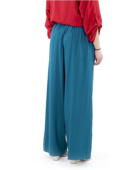 Pantalon viscosa liso talla elastica corte recto
