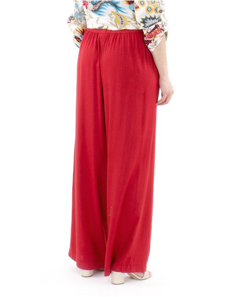 Pantalon viscosa liso talla elastica corte recto