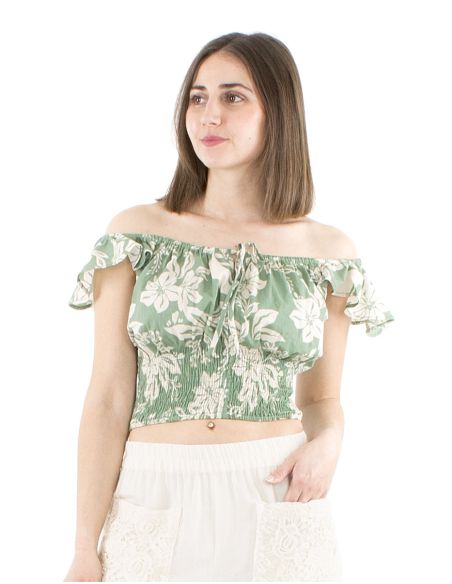 Top algodon cintura elastica estampado althea