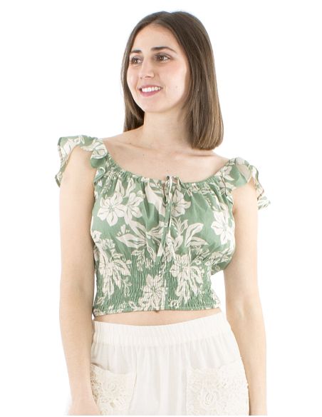 Top algodon cintura elastica estampado althea
