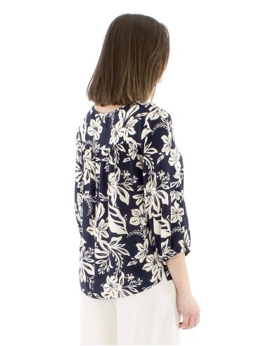 Blusa viscosa mangas 3/4 estampado althea