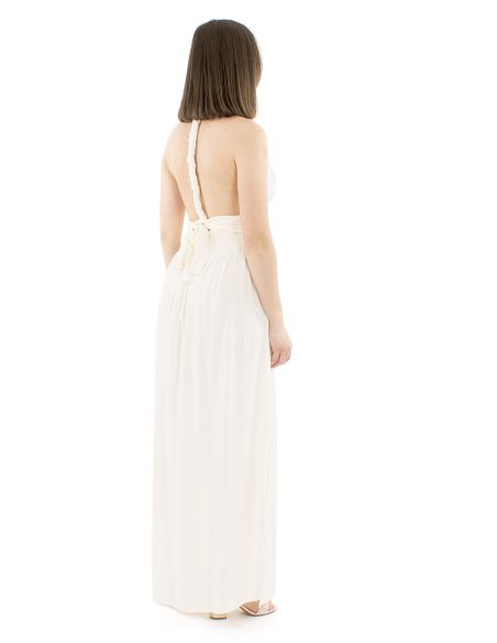 Vestido viscosa larga atado espalda