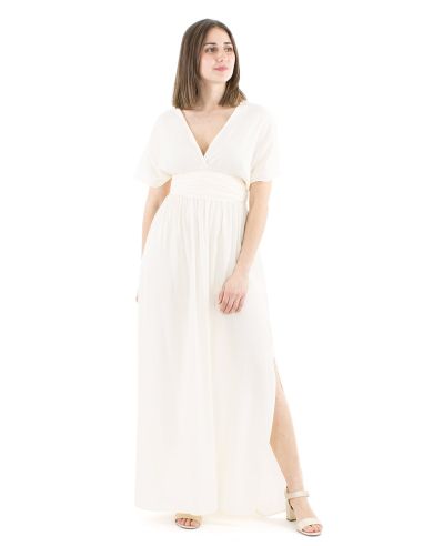 Vestido viscosa larga atado espalda