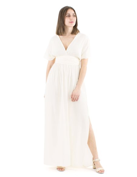 Vestido viscosa larga atado espalda