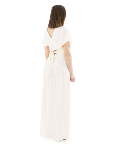 Vestido viscosa larga atado espalda