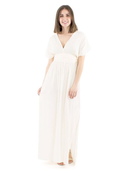 Vestido viscosa larga atado espalda