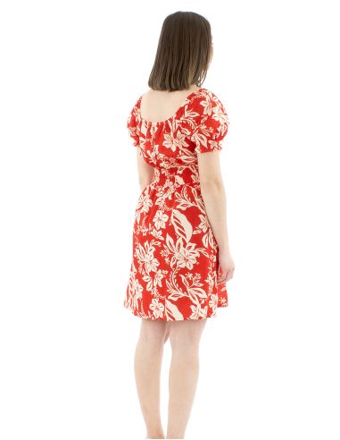 Vestido algodon mangas cortas estampado althea