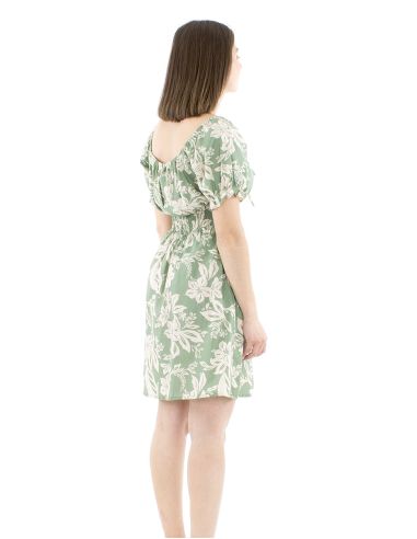Vestido algodon mangas cortas estampado althea