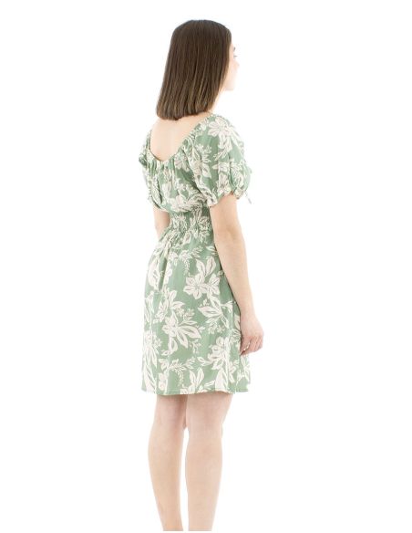 Vestido algodon mangas cortas estampado althea