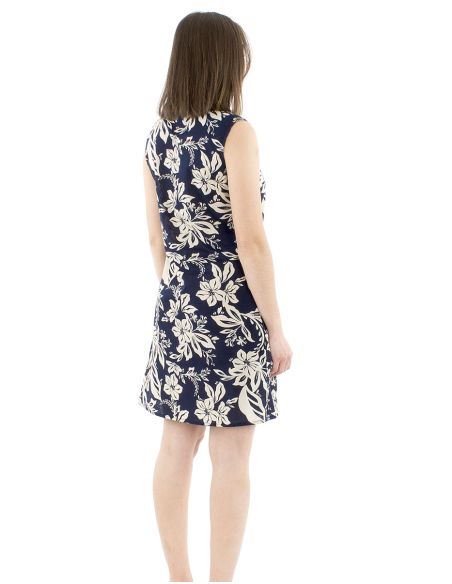 Vestido algodon cuello v estampado althea