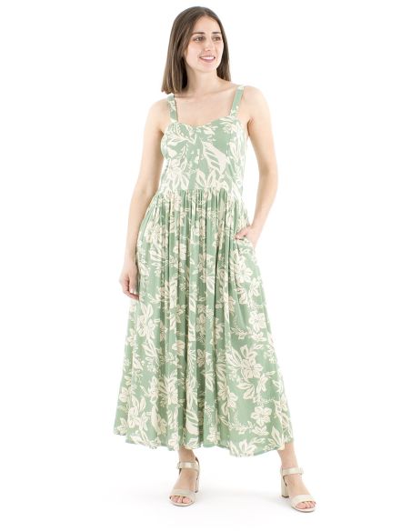 Vestido viscosa tirantes anchos estampado althea
