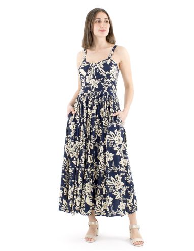 Vestido viscosa tirantes anchos estampado althea