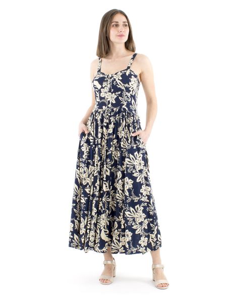Vestido viscosa tirantes anchos estampado althea