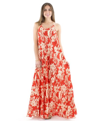 Vestido viscosa espalda desnuda estampado althea