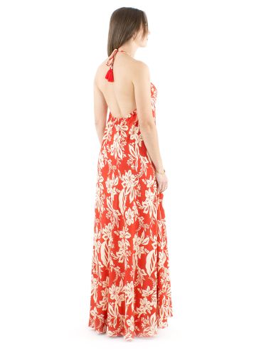 Vestido viscosa espalda desnuda estampado althea
