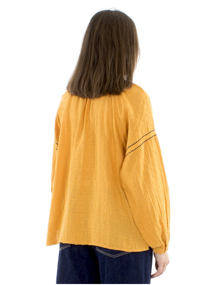 Blusa gasa algodon doblada