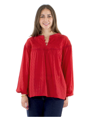 Blusa gasa algodon doblada