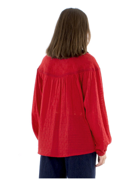 Blusa gasa algodon doblada