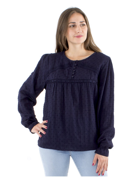 Blusa gasa algodon doblada
