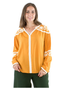 Blusa viscosa bordada mano