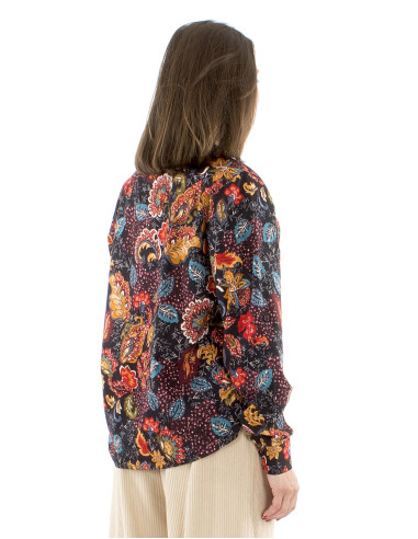 Blusa algodon mangas largas estampado florindie