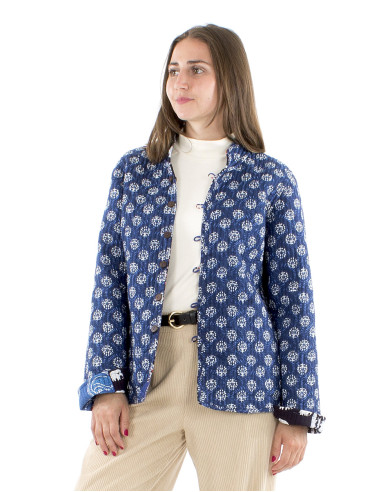 Chaqueta algodon reversible patchwork acolchado...