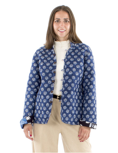 Chaqueta algodon reversible patchwork acolchado...