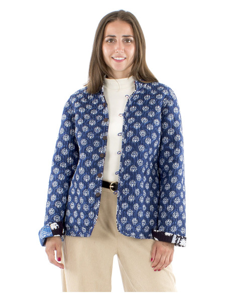 Chaqueta algodon reversible patchwork acolchado poliester